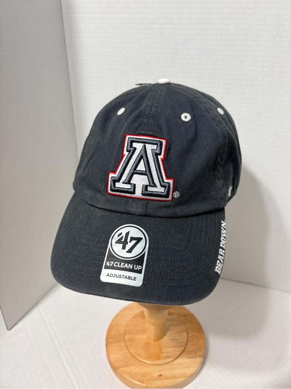 47 Gray University of Arizona A Patch Baseball Cap w Red & White Trim Adjustable